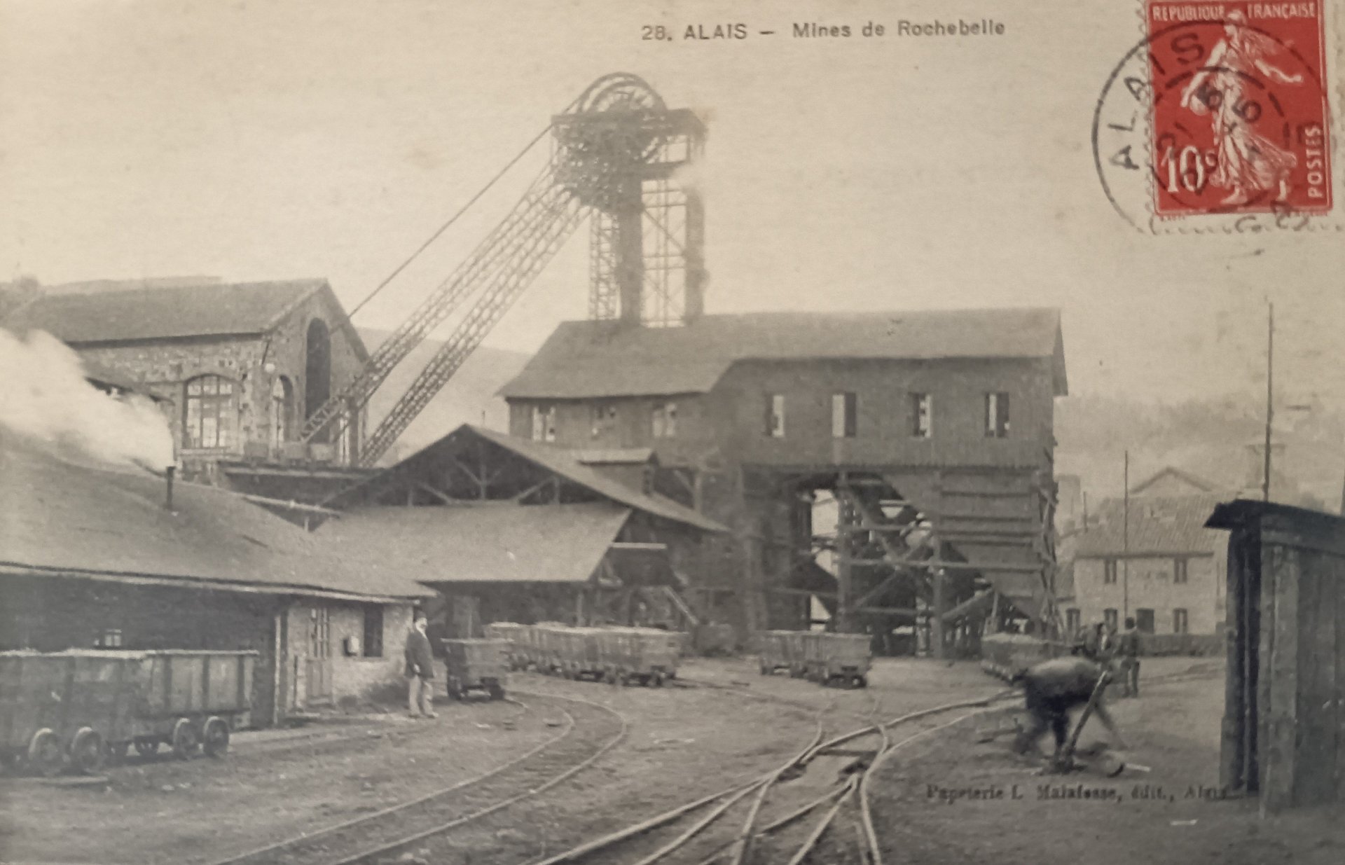 CPA ALAIS
Mines de Rochebelle
Carte postale ancienne d'Alès dans le Gard