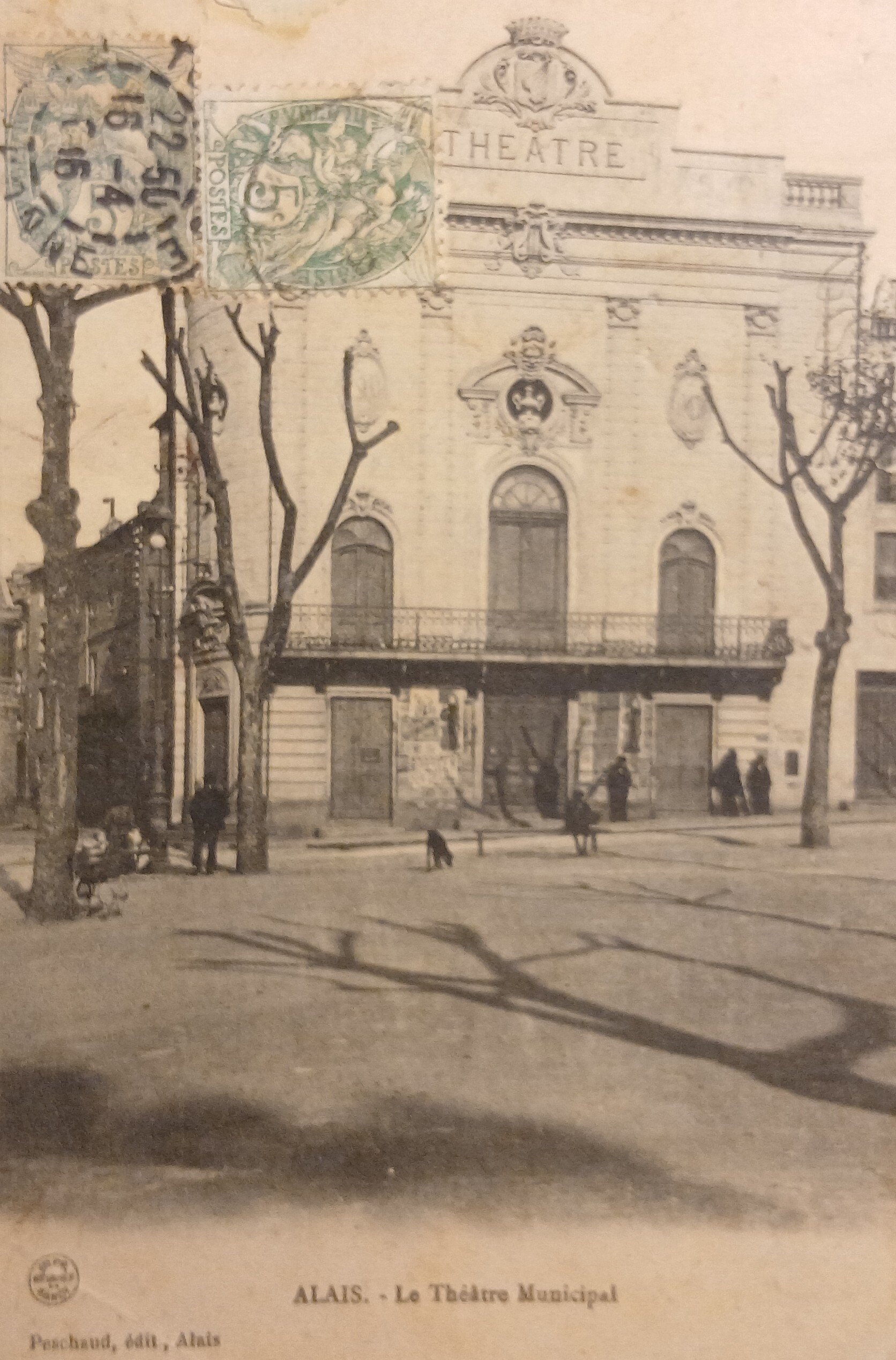CPA carte postale ancienne.
Le théatre municipal 
Alès Alais